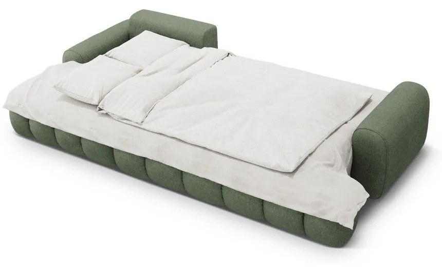 Colțar verde extensibil/cu spațiu de depozitare (cu colț pe partea stângă/cu șezlong) Linz – Cosmopolitan Design