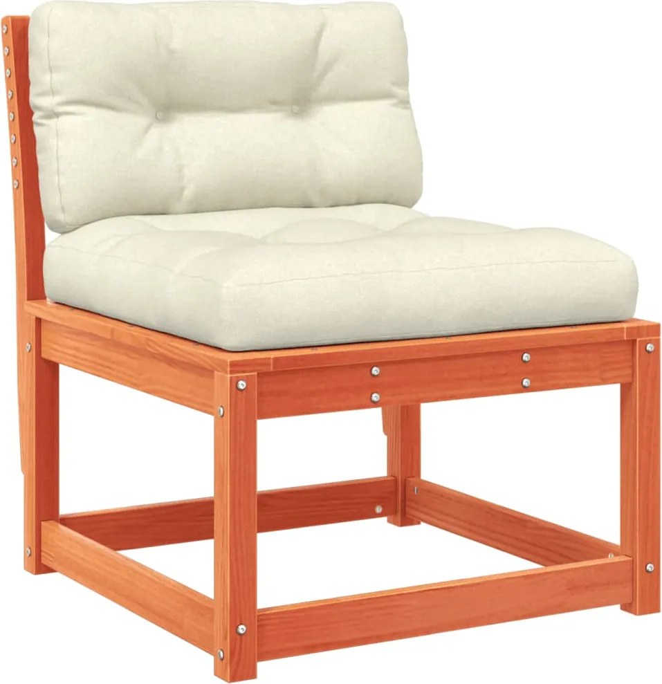 vidaXL Canapea de grădină cu perne, maro ceruit lemn masiv pin