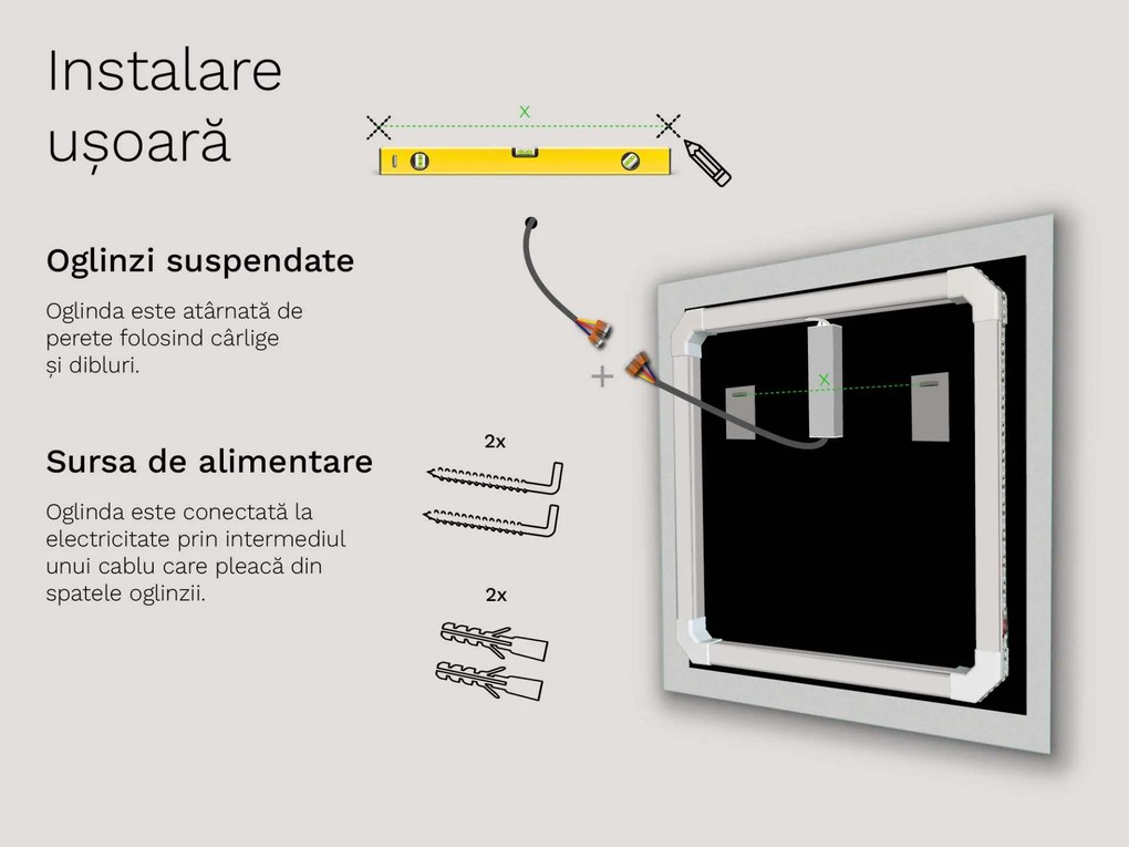 Oglindă LED cu iluminare M1