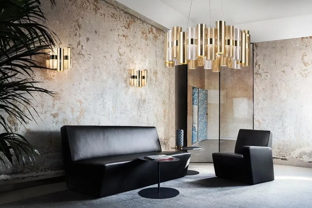 Lustra LED moderna design Art Deco realizata manual LA LOLLO M Gold