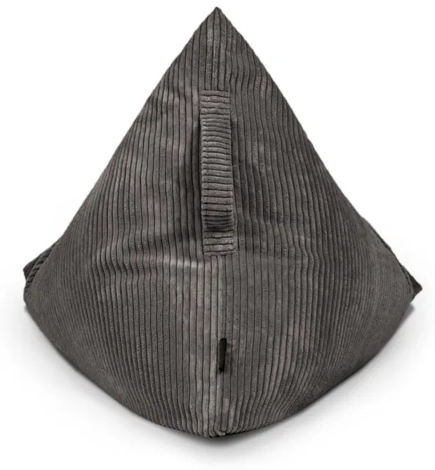 Fotoliu puf pentru copii gri închis cu tapițerie din catifea reiată Razzy – SLOWDOWN