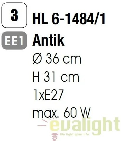 Pendul design rustic Marco HL 6-1484/1 Antik OR