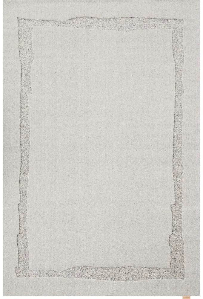 Covor gri deschis din lână 133x190 cm Morphic Rocca – Agnella