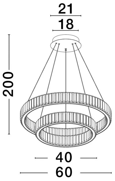 Lustra LED suspendata cristal design elegant AURELIA 46W