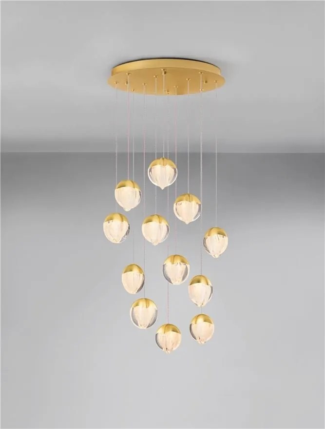 Lustra cu 12 pendule LED ALICIA auriu