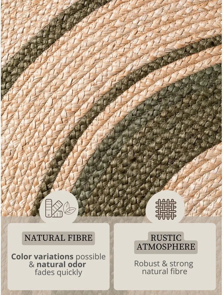 Covor în culoare naturală reversibil/țesut manual rotund din iută ø 150 cm Basil – Hanse Home