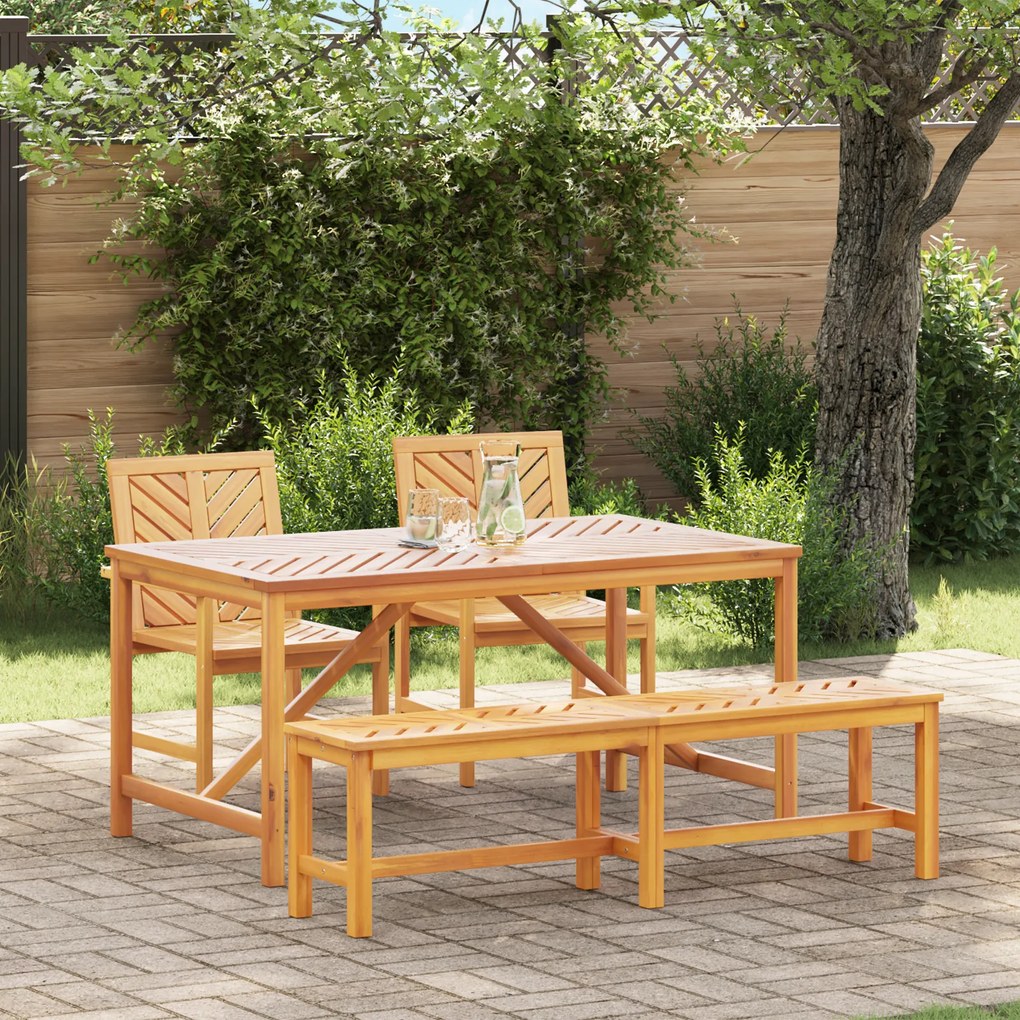 vidaXL Set de masă pentru grădină 4 pcs Maro 150 x 90 x 74 cm