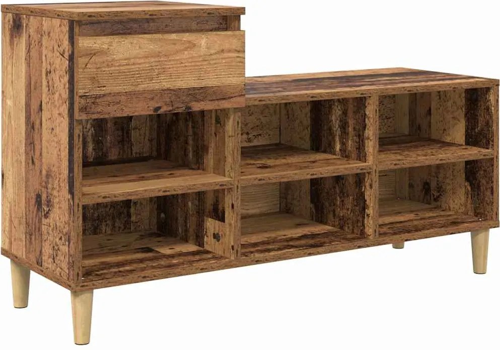 vidaXL Dulap pentru pantofi Lemn vechi 102 x 36 x 60 cm Lemn compozit