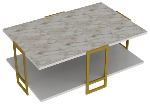 Măsuță de cafea POLKA 36,6x91,5 cm aurie/albă