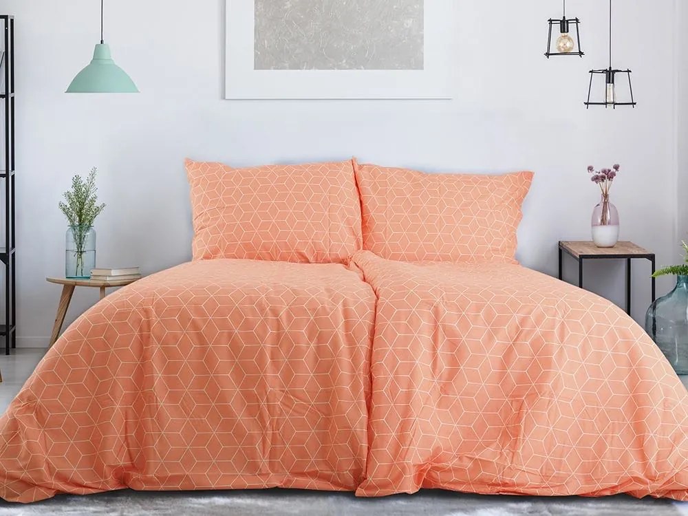 Lenjerie din bumbac Renforce OKTAGON portocaliu Dimensiunile lenjeriei: 2 buc 70 x 90 cm | 200 x 220 cm