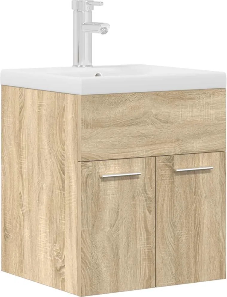 vidaXL Dulap pentru chiuvetă baie cu chiuvetă încorporată și robinet