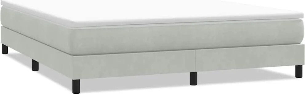 vidaXL Pat cu arcuri fără saltea gri deschis 180x210 cm catifea