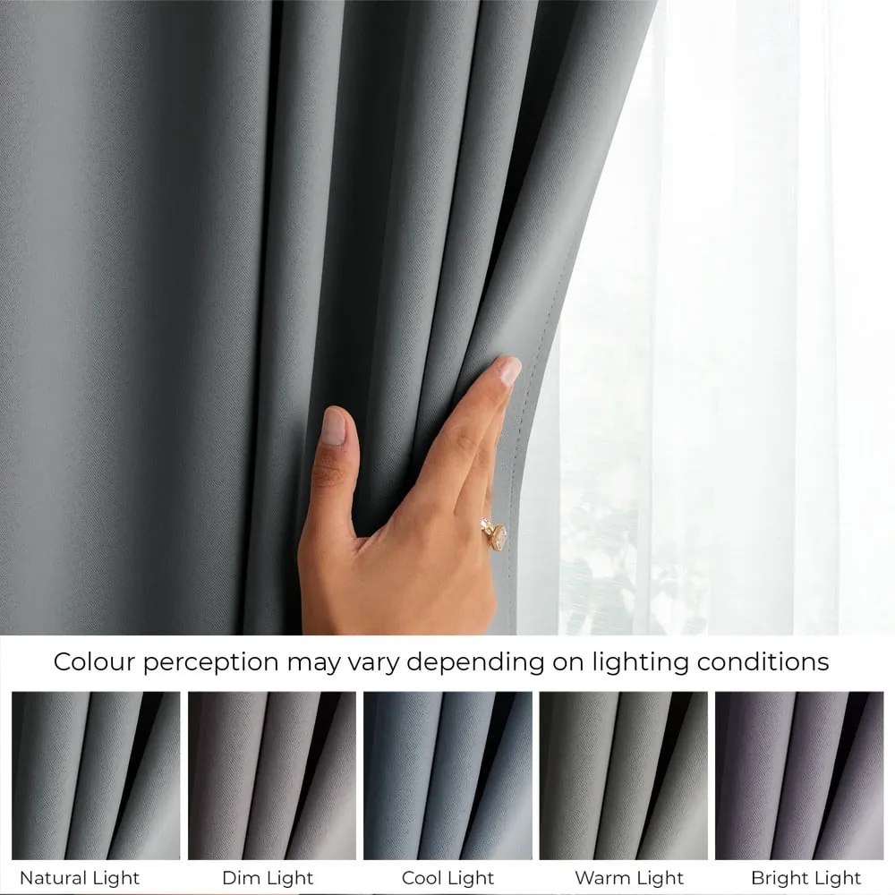 Draperie gri dimout (semi-opacă) 140x245 cm Kierra – Restilo