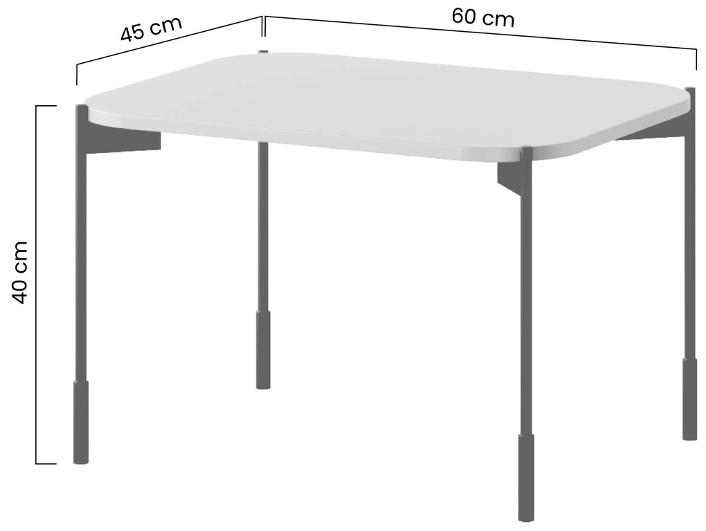 Măsuță de cafea dreptunghiulară Sonatia 60 cm - cașmir