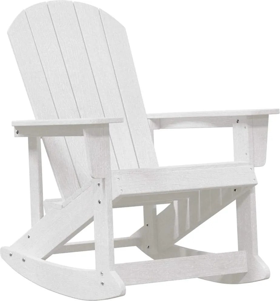 vidaXL Scaun rocking Adirondack Alb 92 x 73,5 x 92 cm HDPE