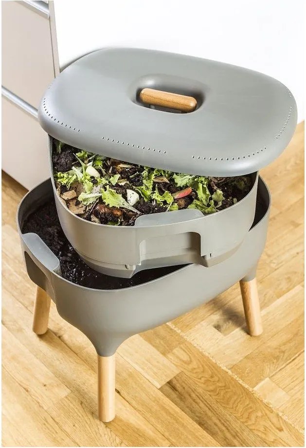 Coș pentru compost bej Urbalive – Plastia