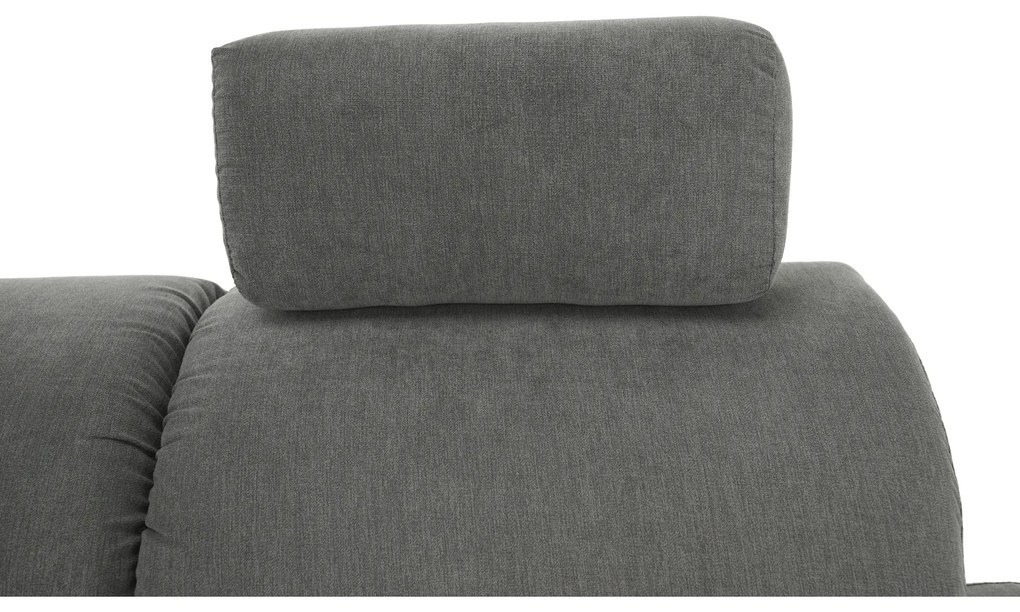 Colţar mic, piele ecologică alb/material textil gri, model stânga, SANTIAGO
