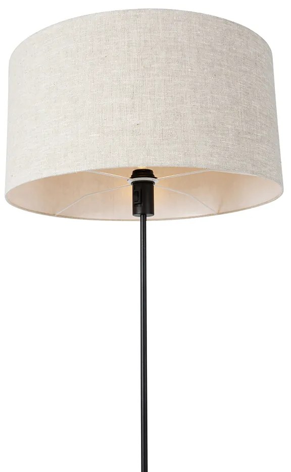 Lampă de podea neagră reglabilă cu abajur gri deschis 50 cm - Parte