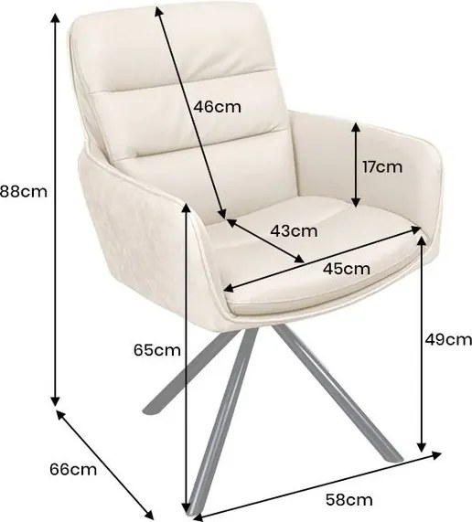 Set de 2 scaune pivotante Big George piele si microfibra bej