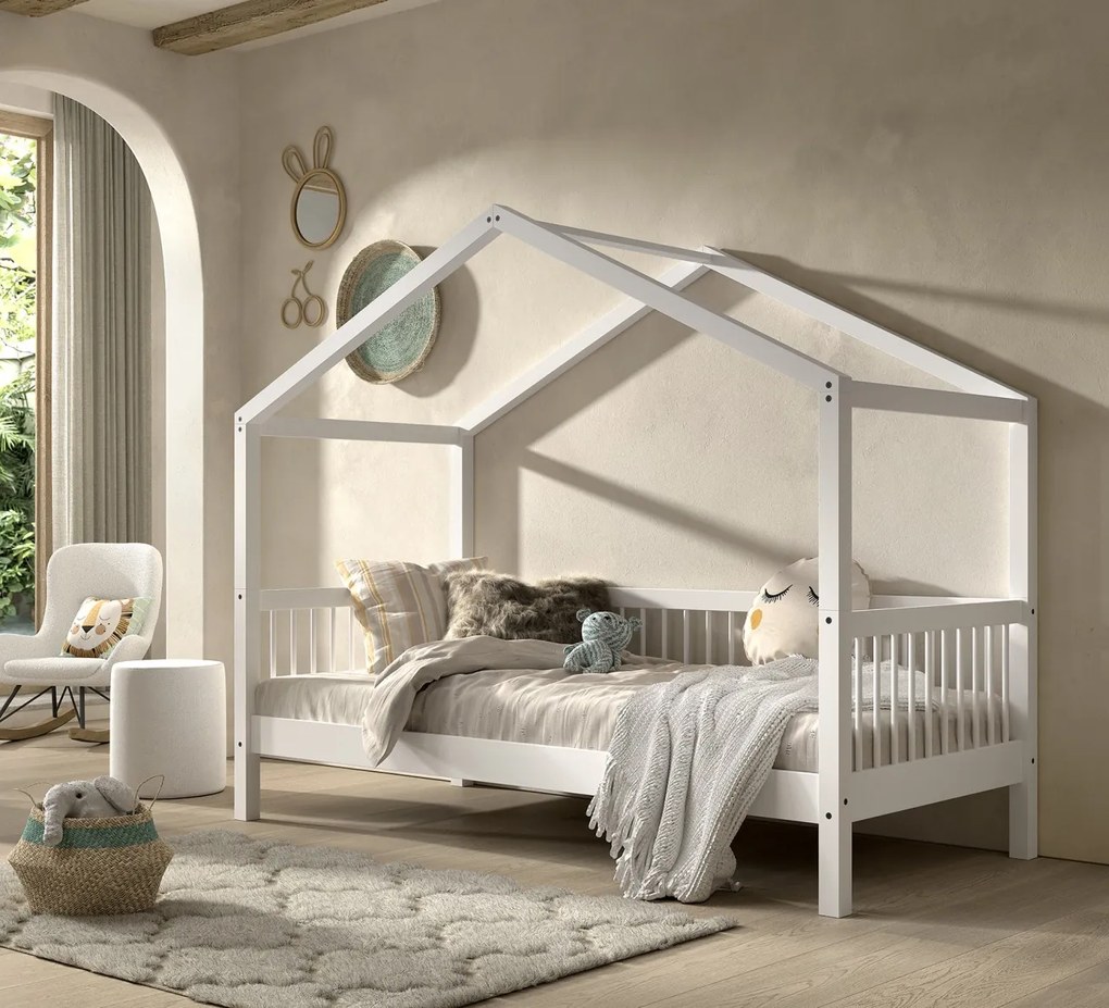 Set FORREST BEECH format dintr-un Pat copii Vipack (90 x 200 cm) și un set textil asortat.