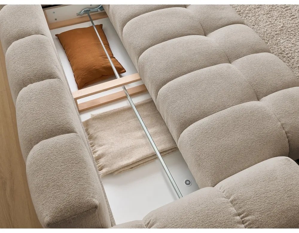 Canapea taupe cu tapițerie din chenille 278 cm Everest – Bobochic Paris