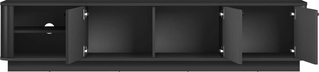 Comodă TV pe soclu Vesper 3D 187 cm - negru / mânere negre