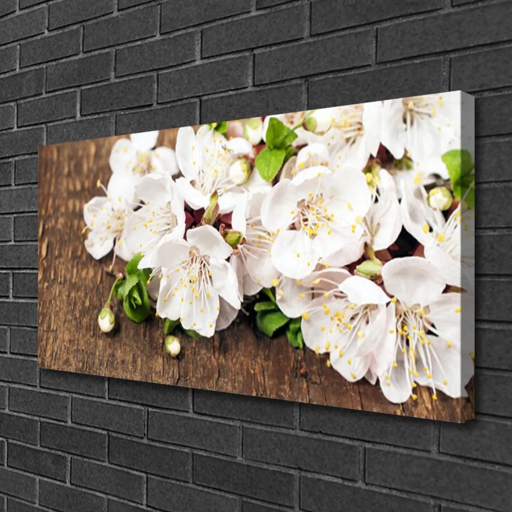 Tablou pe panza canvas Flori Floral alb