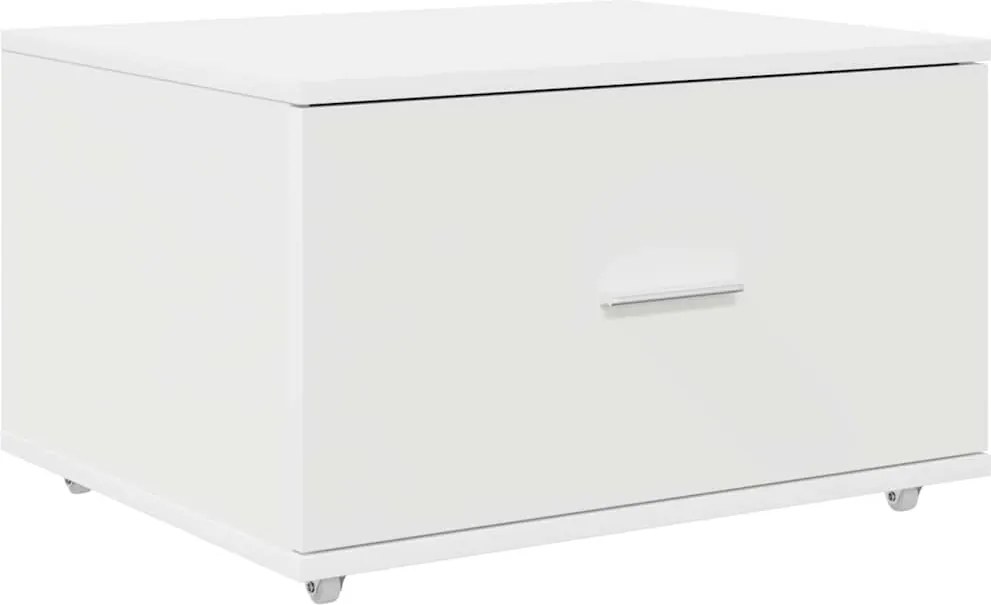 vidaXL Dulap cu sertare cu roata Alb 55 x 45 x 31 cm