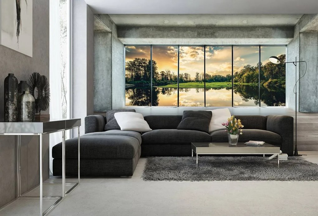 Fototapet - Privire spre lac (152,5x104 cm)