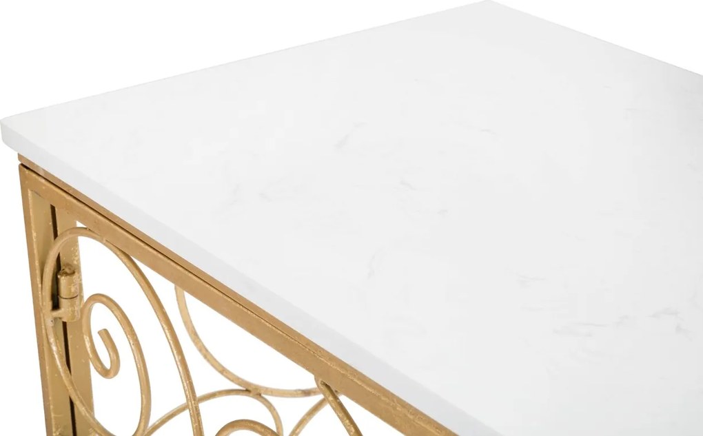 Consola Spiral, Mauro Ferretti, 140x36x82 cm, fier, auriu