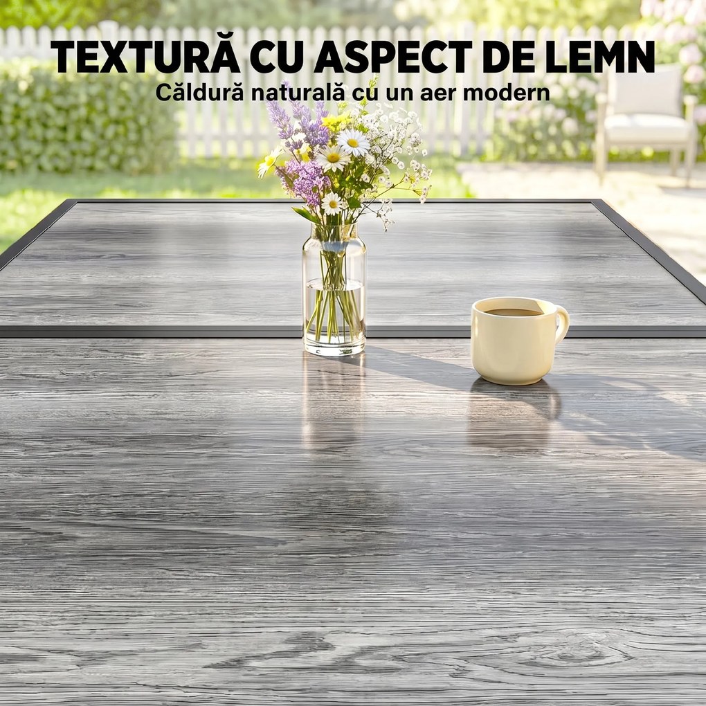 Outsunny Masă de grădină exterior pentru 6 persoane, balcon pentru terasă, pentru dining în aer liber | Aosom Romania