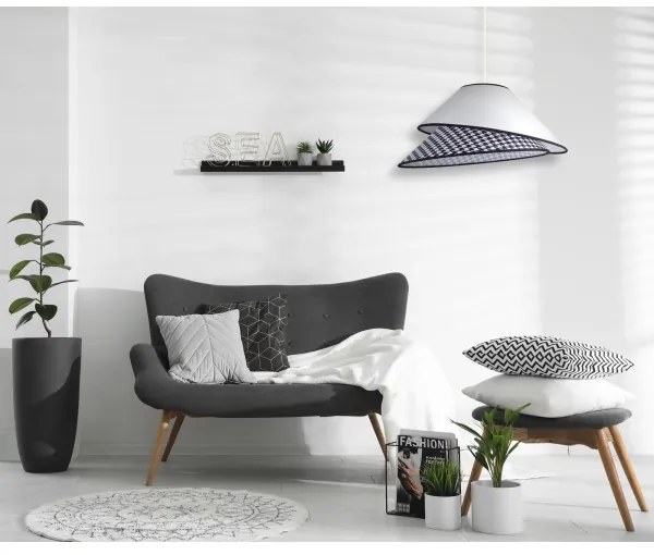 Lustră pe cablu Duolla COCO 1xE27/40W/230V d. 50 cm alb/negru