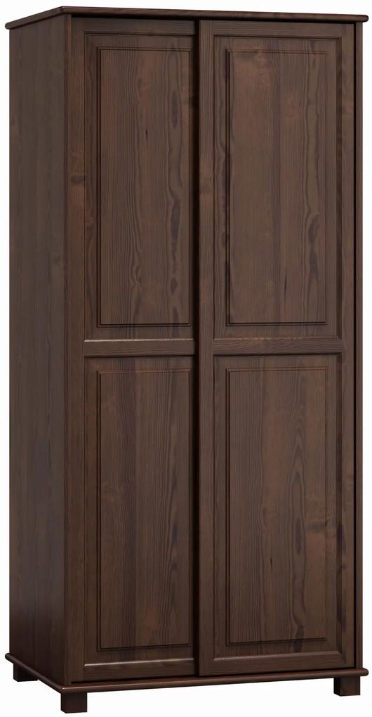 Dulap din lemn de pin 90 cm uși glisante cuier 2D nr6, culori