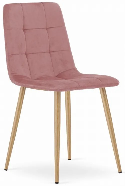 Set de masa 1 + 4, masa UMEKO 120x80 cm stejar sonoma + scaun de catifea roz KARA