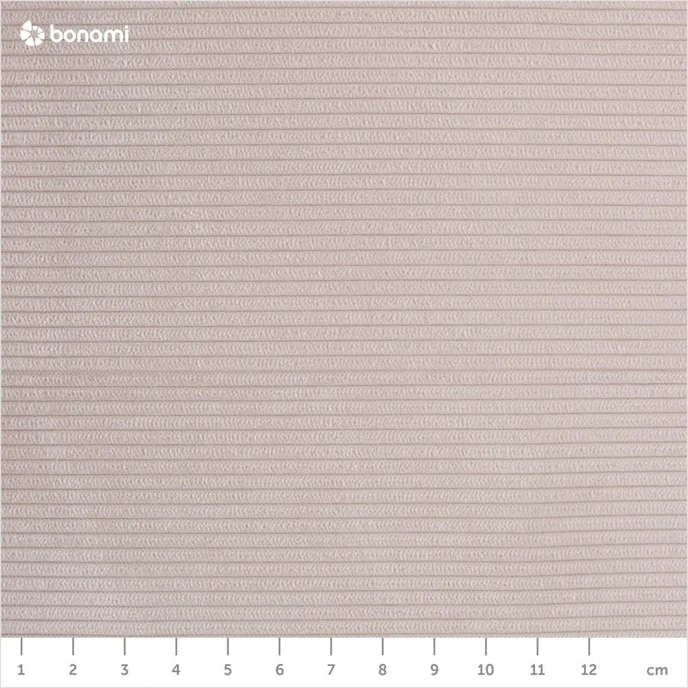 Colțar extensibil cu tapițerie reiată și șezlong pe partea stângă Micadoni Home Moghan, bej