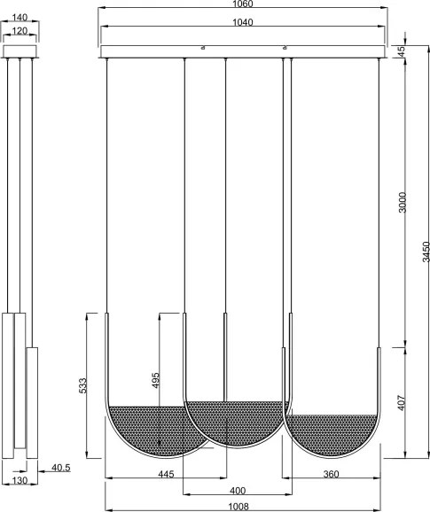Ondaluce - Lustra suspendată LED dimabilă pe cablu LOTUS LED/70W/230V, aurie