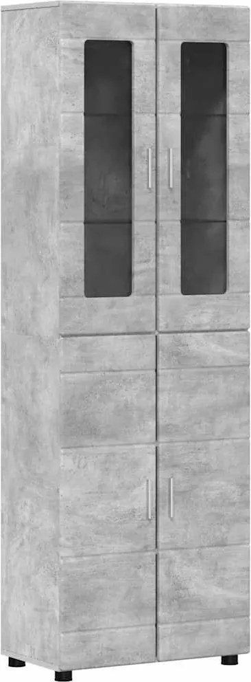 vidaXL Bufet FLORIN Gri din beton 60 x 35 x 182 cm Lemn compozit