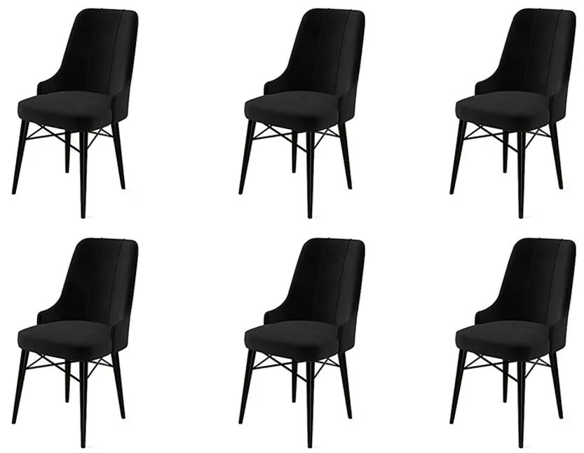 Set de scaune de sufragerie Pare Black, 6 buc.