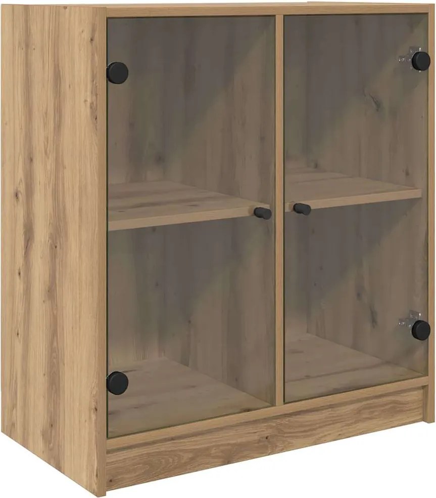 vidaXL Dulap lateral Stejar Artizanal 68 x 37 x 75,5 cm Lemn compozit