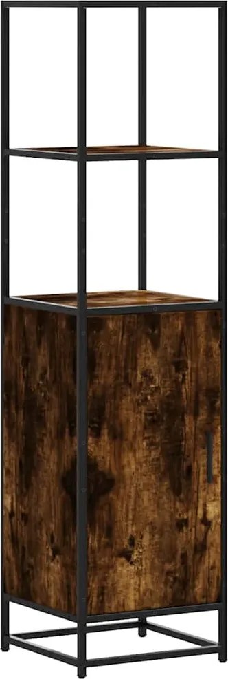 vidaXL Dulapuru stejar afumat 35,5x35x139 cm lemn și metal prelucrat