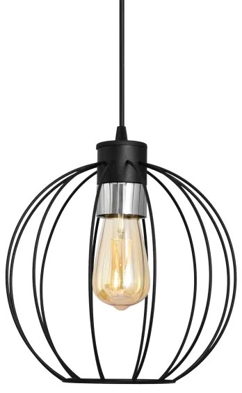 Lustră pe cablu STARLIGHT 1xE27/15W/230V neagră/argintie