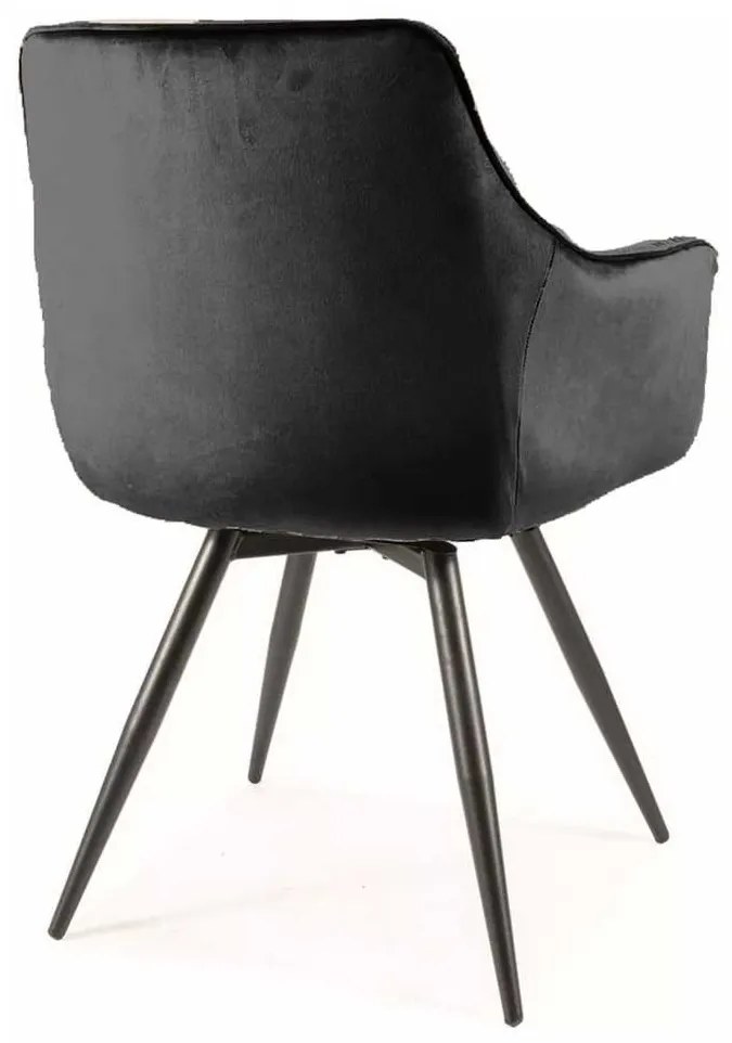 Scaun de bucătărie Garrus Velvet, negru