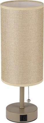 Brilagi - Lampă de masă TABLON cu port USB 1xE27/25W/230V bej