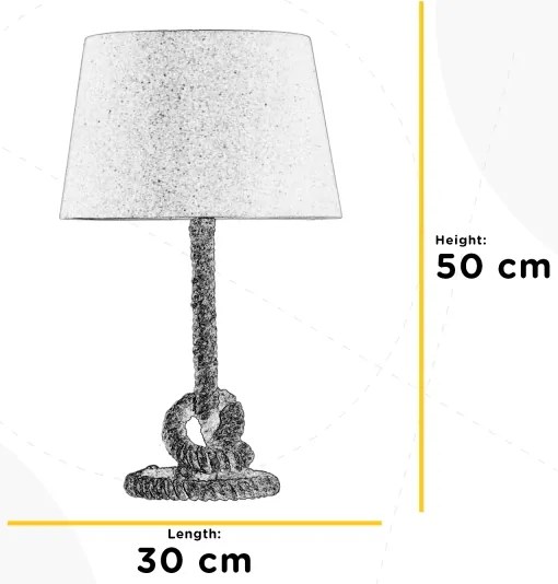 Lampă de masă ONLI CORDA 1xE27/22W/230V 50 cm bej