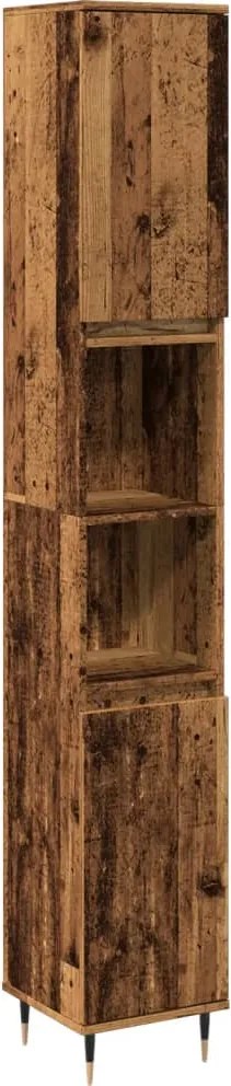 vidaXL Dulap de baie, lemn vechi, 30x30x190 cm, lemn prelucrat