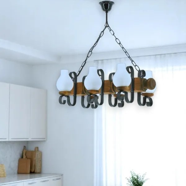 Lustră pe lanț Brilagi RUSTIC 6xE14/40W/230V fag