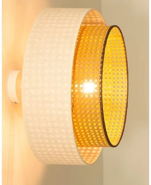 Plafonieră NATIA, 1 x E27, 60W, 230V, Ø 45 cm, alb/maro