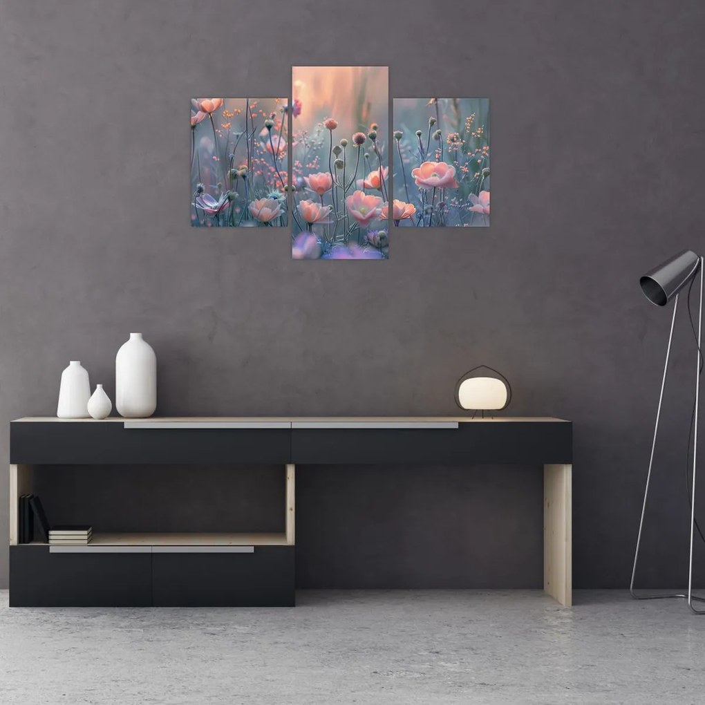 Tablou - Flori în culori pastelate (90x60 cm)