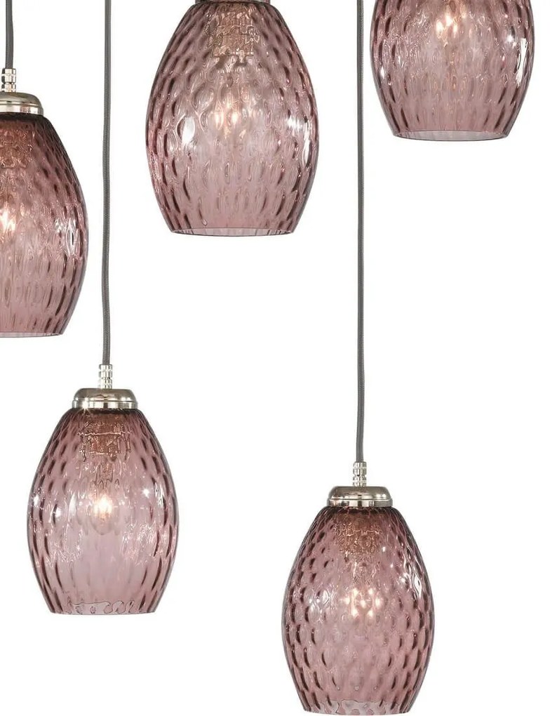 Lustra moderna cu 5 pendule design italian 10008 Amethyst
