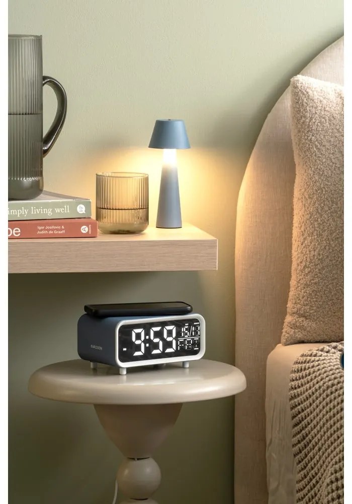 Ceas deșteptător digital cu încărcător wireless Chunky LED – Karlsson